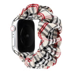 Cinturino per anello per capelli in stoffa con motivo a fiori scozzesi, For Apple Watch Series 8&7 41mm / SE 2&6&SE&5&4 40mm / 3&2&1 38mm, For Apple Watch Ultra 49mm / Series 8&7 45mm / SE 2&6&SE&5&4 44mm / 3&2&1 42mm                                   ...