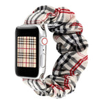 Cinturino per anello per capelli in stoffa con motivo a fiori scozzesi, For Apple Watch Series 8&7 41mm / SE 2&6&SE&5&4 40mm / 3&2&1 38mm, For Apple Watch Ultra 49mm / Series 8&7 45mm / SE 2&6&SE&5&4 44mm / 3&2&1 42mm                                   ...