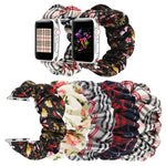 Cinturino per anello per capelli in stoffa con motivo a fiori scozzesi, For Apple Watch Series 8&7 41mm / SE 2&6&SE&5&4 40mm / 3&2&1 38mm, For Apple Watch Ultra 49mm / Series 8&7 45mm / SE 2&6&SE&5&4 44mm / 3&2&1 42mm                                   ...