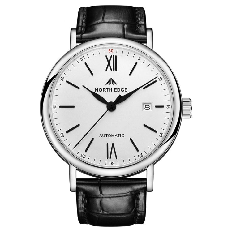 NORTH EDGE AMOY Orologio da uomo d'affari multifunzionale Orologio meccanico in pelle impermeabile