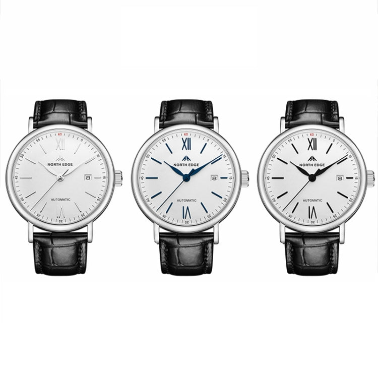 NORTH EDGE AMOY Orologio da uomo d'affari multifunzionale Orologio meccanico in pelle impermeabile