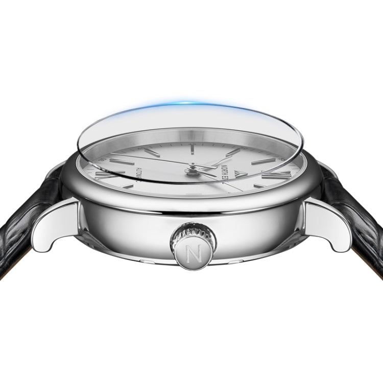 NORTH EDGE AMOY Orologio da uomo d'affari multifunzionale Orologio meccanico in pelle impermeabile