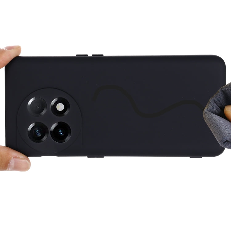 Custodia per telefono a copertura totale antiurto in silicone liquido di colore puro, For OnePlus 11