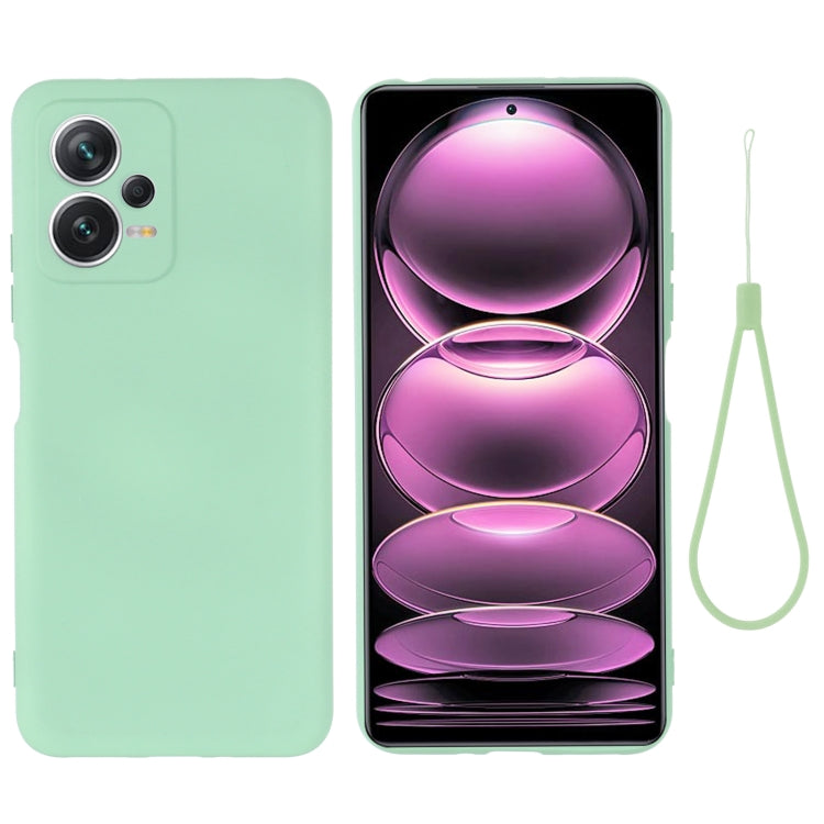 Custodia per telefono a copertura totale antiurto in silicone liquido di colore puro, For Xiaomi Redmi Note 12 5G India / Poco X5