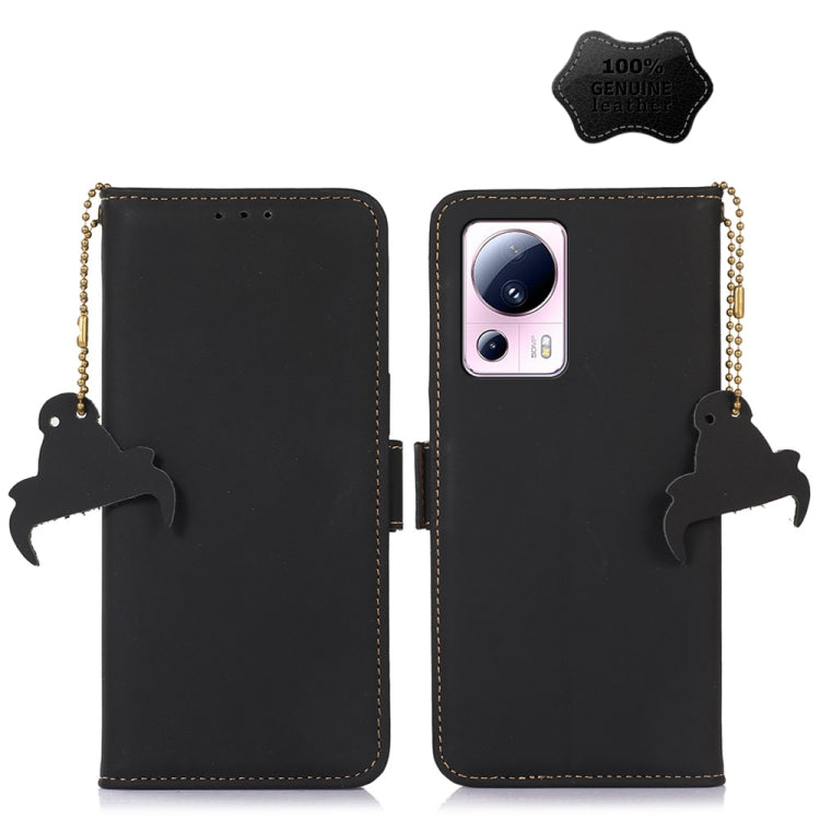 Custodia per telefono in pelle magnetica RFID in vera pelle, For Xiaomi 13 Lite / Civi 2