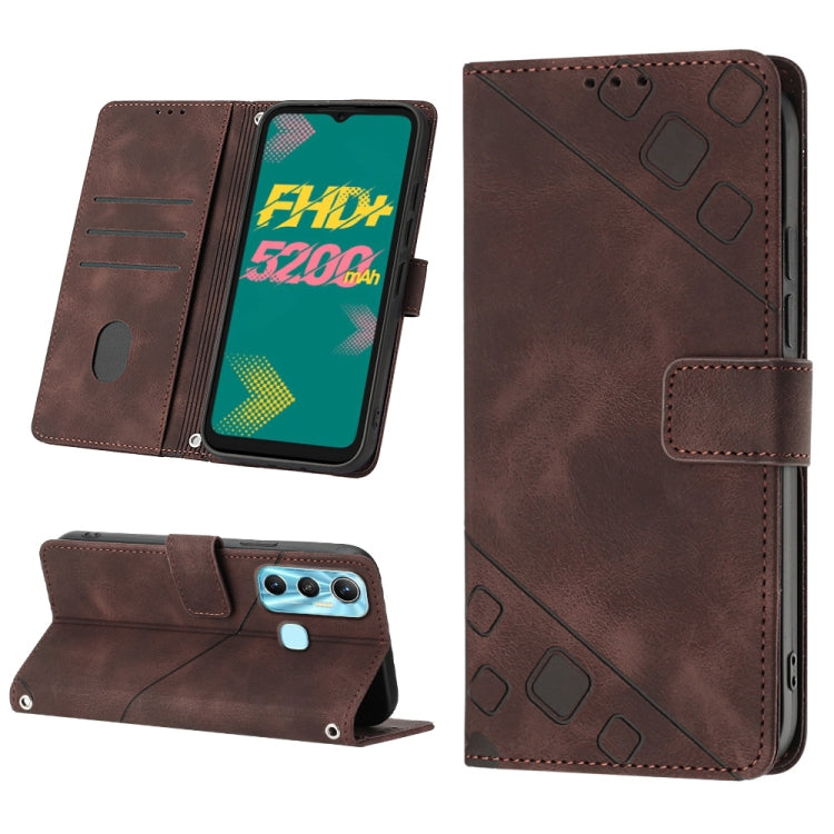 Custodia per telefono in pelle goffrata effetto pelle, For Infinix Hot 11, For Infinix Hot 11 Play / Hot 10 Play, For Infinix Hot 11s, For Infinix Hot 11s NFC X6812B