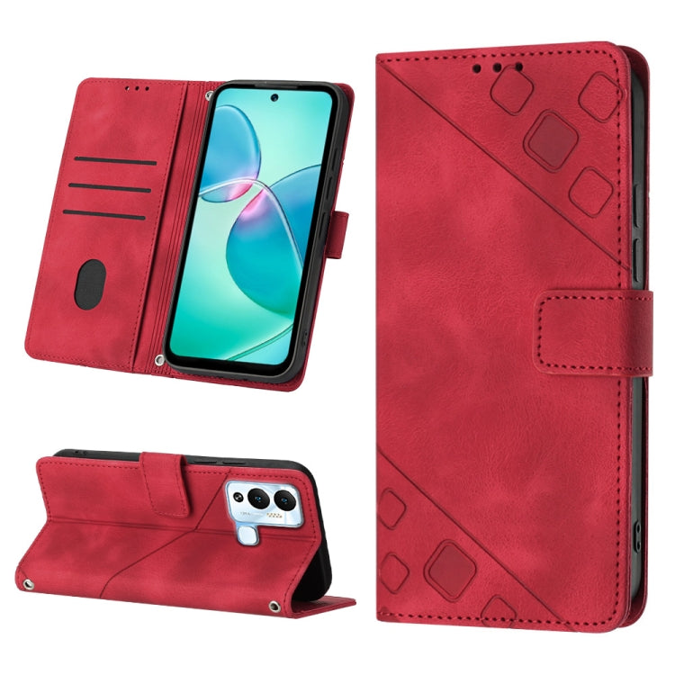 Custodia per telefono in pelle goffrata effetto pelle, For Infinix Hot 12 Play / Hot 12 Play NFC, For Infinix Hot 12i X665, For Infinix Hot 12 X6817, For Infinix Hot 20 4G X6826