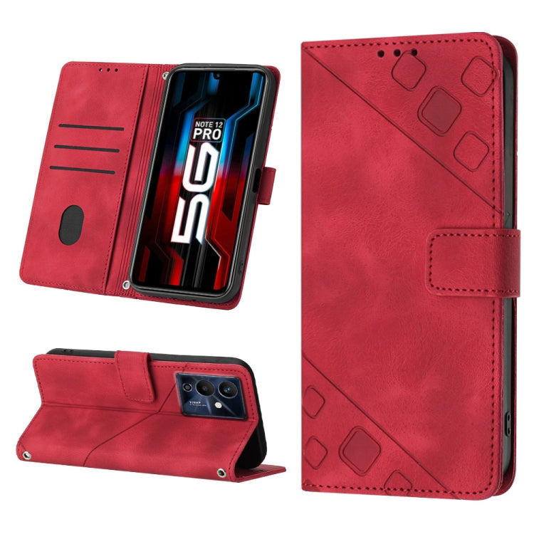 Custodia per telefono in pelle goffrata effetto pelle, For Infinix Note 12 5G / Note 12 Pro 5G, For Infinix Note 12i X6819, For Infinix Note 20 X676C, For Infinix Note 20i X665E