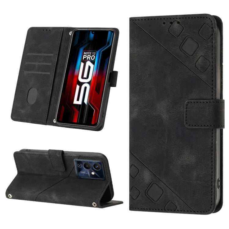 Custodia per telefono in pelle goffrata effetto pelle, For Infinix Note 12 5G / Note 12 Pro 5G, For Infinix Note 12i X6819, For Infinix Note 20 X676C, For Infinix Note 20i X665E