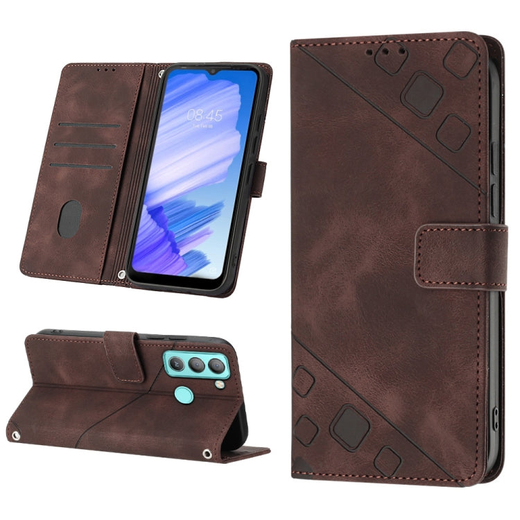 Custodia per telefono in pelle goffrata effetto pelle, For Tecno Camon 18i, For Tecno Pop 5 Go, For Tecno Pop 5 LTE, For Tecno Pop 5P