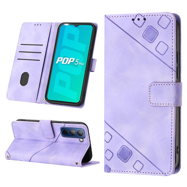 Custodia per telefono in pelle goffrata effetto pelle, For Tecno Camon 18i, For Tecno Pop 5 Go, For Tecno Pop 5 LTE, For Tecno Pop 5P
