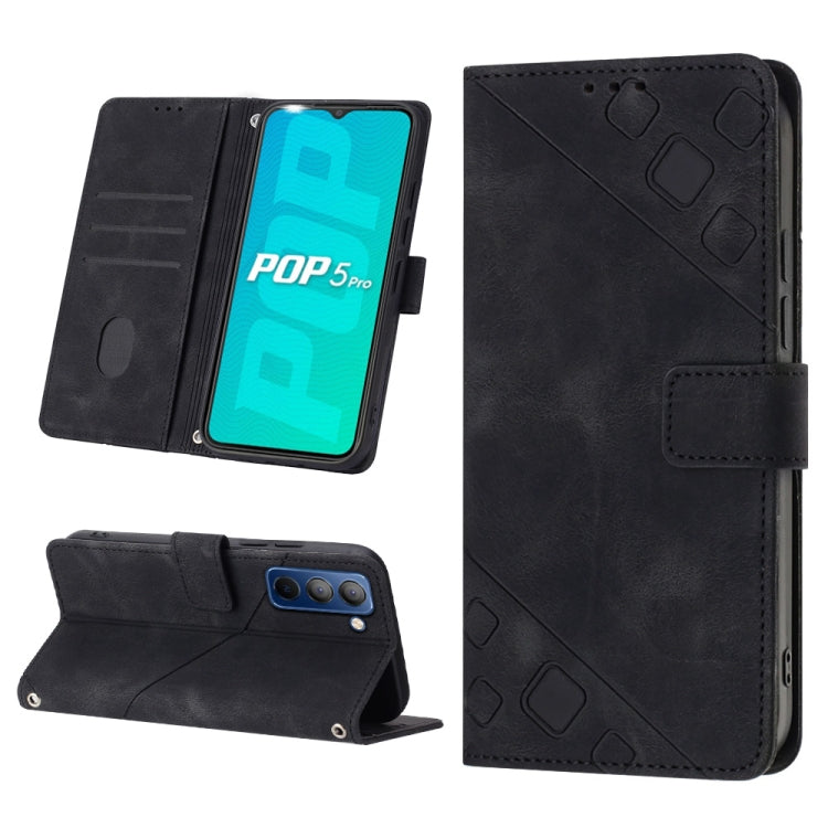 Custodia per telefono in pelle goffrata effetto pelle, For Tecno Camon 18i, For Tecno Pop 5 Go, For Tecno Pop 5 LTE, For Tecno Pop 5P