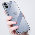 Cassa del telefono del silicone della foglia d'acero di placcatura 9D con la cinghia, For Samsung Galaxy S23 5G, For Samsung Galaxy S23+ 5G, For Samsung Galaxy S23 Ultra 5G, For Samsung Galaxy S22 5G, For Samsung Galaxy S22+ 5G                         ...