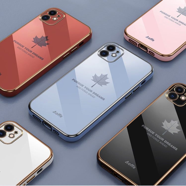 Cassa del telefono del silicone della foglia d'acero di placcatura 9D con la cinghia, For Samsung Galaxy S23 5G, For Samsung Galaxy S23+ 5G, For Samsung Galaxy S23 Ultra 5G, For Samsung Galaxy S22 5G, For Samsung Galaxy S22+ 5G                         ...