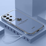 Cassa del telefono del silicone della foglia d'acero di placcatura 9D con la cinghia, For Samsung Galaxy S23 5G, For Samsung Galaxy S23+ 5G, For Samsung Galaxy S23 Ultra 5G, For Samsung Galaxy S22 5G, For Samsung Galaxy S22+ 5G                         ...