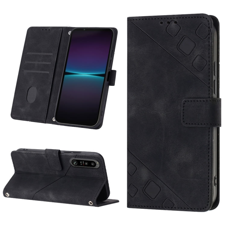 Custodia per telefono in pelle goffrata effetto pelle, For Sony Xperia 1 IV, For Sony Xperia 5 IV, For Sony Xperia 10 IV, For OPPO A78