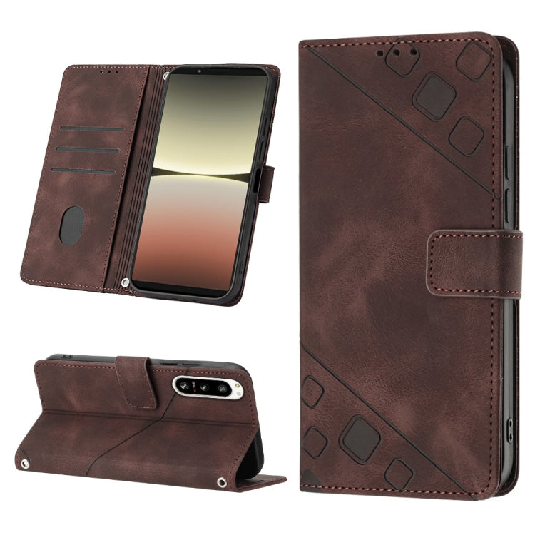 Custodia per telefono in pelle goffrata effetto pelle, For Sony Xperia 1 IV, For Sony Xperia 5 IV, For Sony Xperia 10 IV, For OPPO A78