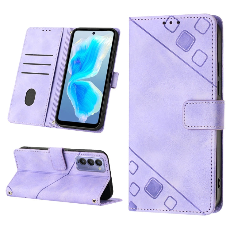 Custodia per telefono in pelle goffrata effetto pelle, For Tecno Camon 18 / 18 P, For Tecno Camon 18 Premier, For Tecno Camon 19, For Tecno Camon 19 Neo