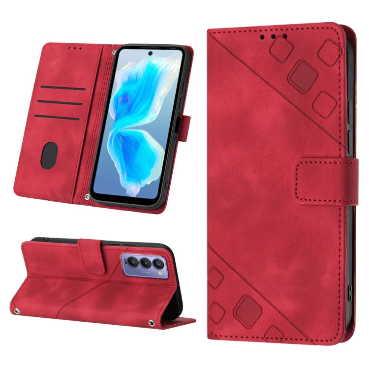 Custodia per telefono in pelle goffrata effetto pelle, For Tecno Camon 18 / 18 P, For Tecno Camon 18 Premier, For Tecno Camon 19, For Tecno Camon 19 Neo