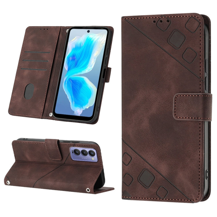 Custodia per telefono in pelle goffrata effetto pelle, For Tecno Camon 18 / 18 P, For Tecno Camon 18 Premier, For Tecno Camon 19, For Tecno Camon 19 Neo