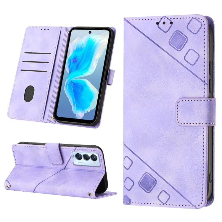 Custodia per telefono in pelle goffrata effetto pelle, For Tecno Camon 18 / 18 P, For Tecno Camon 18 Premier, For Tecno Camon 19, For Tecno Camon 19 Neo