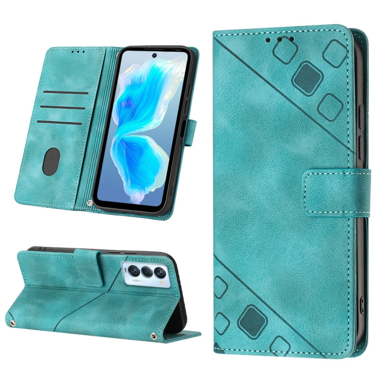 Custodia per telefono in pelle goffrata effetto pelle, For Tecno Camon 18 / 18 P, For Tecno Camon 18 Premier, For Tecno Camon 19, For Tecno Camon 19 Neo