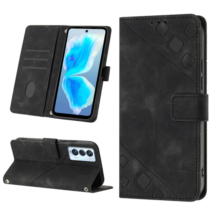 Custodia per telefono in pelle goffrata effetto pelle, For Tecno Camon 18 / 18 P, For Tecno Camon 18 Premier, For Tecno Camon 19, For Tecno Camon 19 Neo