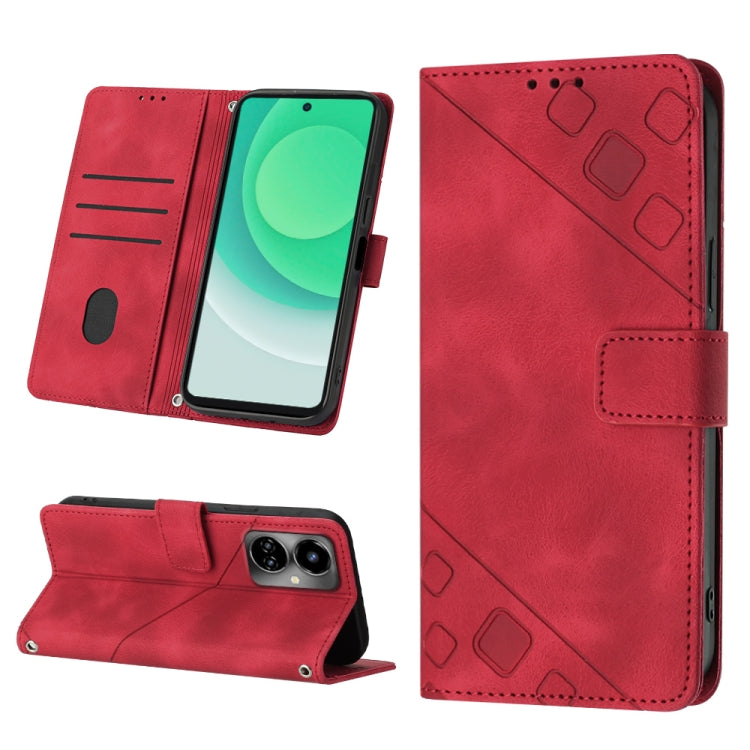 Custodia per telefono in pelle goffrata effetto pelle, For Tecno Camon 18 / 18 P, For Tecno Camon 18 Premier, For Tecno Camon 19, For Tecno Camon 19 Neo