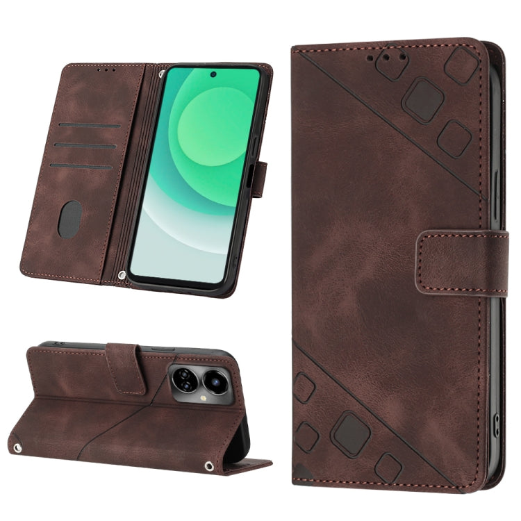 Custodia per telefono in pelle goffrata effetto pelle, For Tecno Camon 18 / 18 P, For Tecno Camon 18 Premier, For Tecno Camon 19, For Tecno Camon 19 Neo