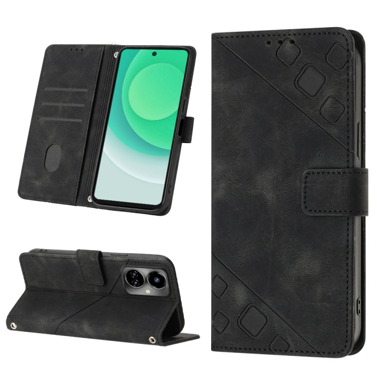 Custodia per telefono in pelle goffrata effetto pelle, For Tecno Camon 18 / 18 P, For Tecno Camon 18 Premier, For Tecno Camon 19, For Tecno Camon 19 Neo