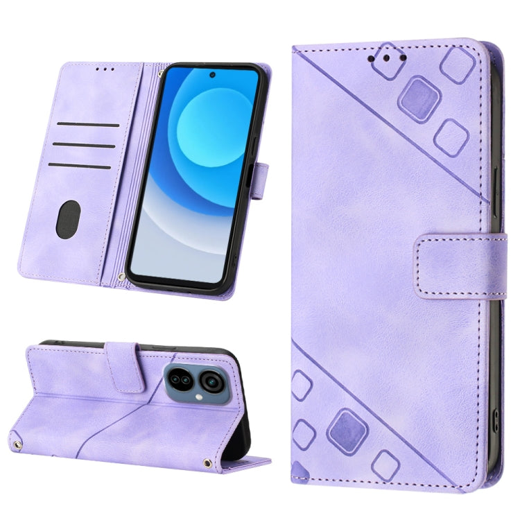 Custodia per telefono in pelle goffrata effetto pelle, For Tecno Camon 18 / 18 P, For Tecno Camon 18 Premier, For Tecno Camon 19, For Tecno Camon 19 Neo