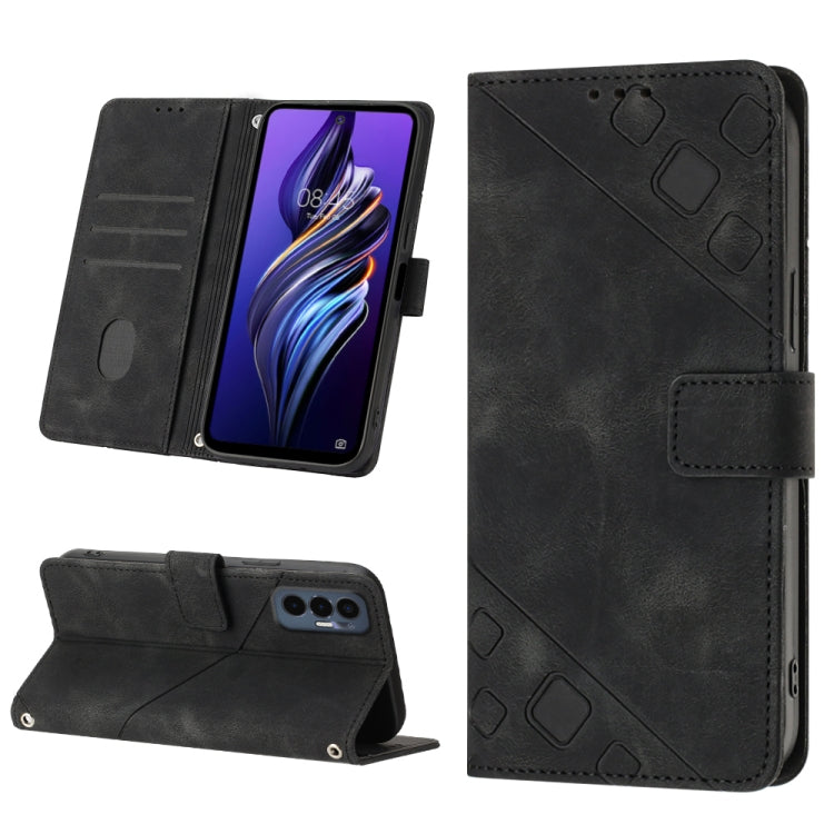 Custodia per telefono in pelle goffrata effetto pelle, For Tecno Camon 19 Pro 5G, For Tecno Pop 6, For Tecno Pop 6 Pro, For Tecno Pova 3 LE7