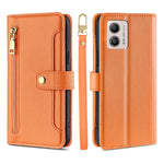 Custodia per telefono in pelle con portafoglio con cerniera a tracolla, For Motorola Moto G53 5G/G13 4G/G23 4G, For Motorola Moto G73 5G, For OPPO Reno8 T 5G/A1 Pro 5G, For Kyocera Android One S10