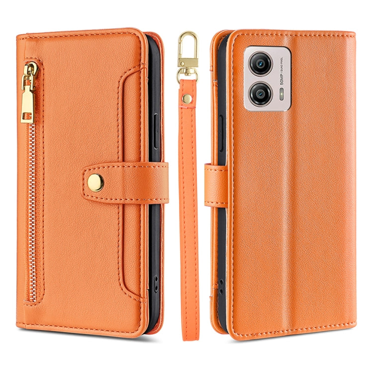 Custodia per telefono in pelle con portafoglio con cerniera a tracolla, For Motorola Moto G53 5G/G13 4G/G23 4G, For Motorola Moto G73 5G, For OPPO Reno8 T 5G/A1 Pro 5G, For Kyocera Android One S10