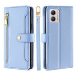 Custodia per telefono in pelle con portafoglio con cerniera a tracolla, For Motorola Moto G53 5G/G13 4G/G23 4G, For Motorola Moto G73 5G, For OPPO Reno8 T 5G/A1 Pro 5G, For Kyocera Android One S10