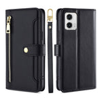 Custodia per telefono in pelle con portafoglio con cerniera a tracolla, For Motorola Moto G53 5G/G13 4G/G23 4G, For Motorola Moto G73 5G, For OPPO Reno8 T 5G/A1 Pro 5G, For Kyocera Android One S10