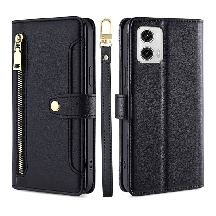 Custodia per telefono in pelle con portafoglio con cerniera a tracolla, For Motorola Moto G53 5G/G13 4G/G23 4G, For Motorola Moto G73 5G, For OPPO Reno8 T 5G/A1 Pro 5G, For Kyocera Android One S10