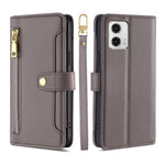 Custodia per telefono in pelle con portafoglio con cerniera a tracolla, For Motorola Moto G53 5G/G13 4G/G23 4G, For Motorola Moto G73 5G, For OPPO Reno8 T 5G/A1 Pro 5G, For Kyocera Android One S10