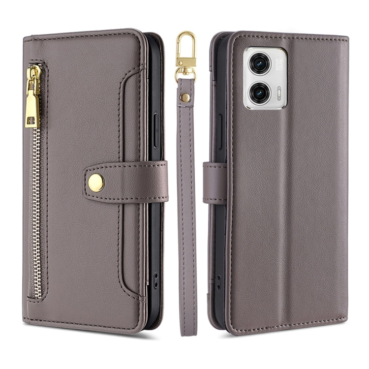 Custodia per telefono in pelle con portafoglio con cerniera a tracolla, For Motorola Moto G53 5G/G13 4G/G23 4G, For Motorola Moto G73 5G, For OPPO Reno8 T 5G/A1 Pro 5G, For Kyocera Android One S10