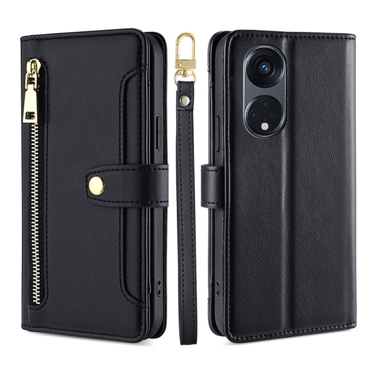 Custodia per telefono in pelle con portafoglio con cerniera a tracolla, For Motorola Moto G53 5G/G13 4G/G23 4G, For Motorola Moto G73 5G, For OPPO Reno8 T 5G/A1 Pro 5G, For Kyocera Android One S10