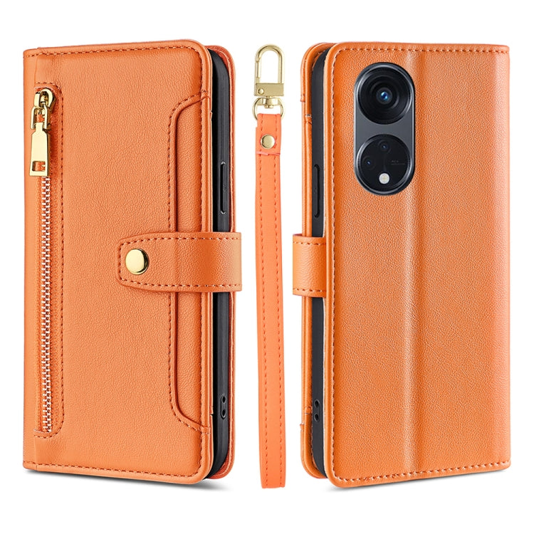 Custodia per telefono in pelle con portafoglio con cerniera a tracolla, For Motorola Moto G53 5G/G13 4G/G23 4G, For Motorola Moto G73 5G, For OPPO Reno8 T 5G/A1 Pro 5G, For Kyocera Android One S10