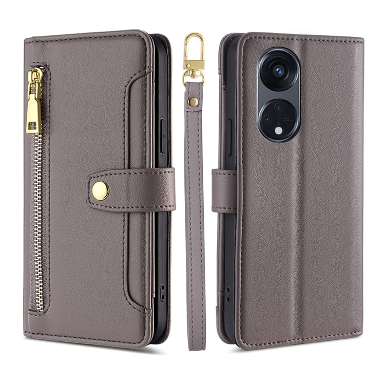Custodia per telefono in pelle con portafoglio con cerniera a tracolla, For Motorola Moto G53 5G/G13 4G/G23 4G, For Motorola Moto G73 5G, For OPPO Reno8 T 5G/A1 Pro 5G, For Kyocera Android One S10