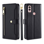 Custodia per telefono in pelle con portafoglio con cerniera a tracolla, For Motorola Moto G53 5G/G13 4G/G23 4G, For Motorola Moto G73 5G, For OPPO Reno8 T 5G/A1 Pro 5G, For Kyocera Android One S10