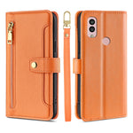 Custodia per telefono in pelle con portafoglio con cerniera a tracolla, For Motorola Moto G53 5G/G13 4G/G23 4G, For Motorola Moto G73 5G, For OPPO Reno8 T 5G/A1 Pro 5G, For Kyocera Android One S10