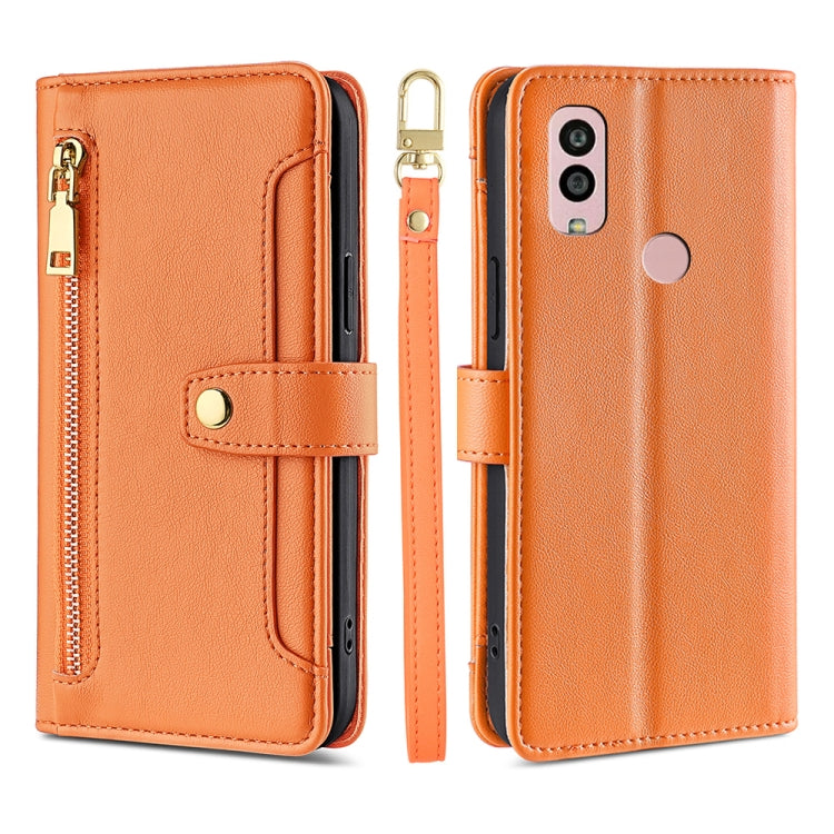 Custodia per telefono in pelle con portafoglio con cerniera a tracolla, For Motorola Moto G53 5G/G13 4G/G23 4G, For Motorola Moto G73 5G, For OPPO Reno8 T 5G/A1 Pro 5G, For Kyocera Android One S10