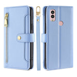 Custodia per telefono in pelle con portafoglio con cerniera a tracolla, For Motorola Moto G53 5G/G13 4G/G23 4G, For Motorola Moto G73 5G, For OPPO Reno8 T 5G/A1 Pro 5G, For Kyocera Android One S10