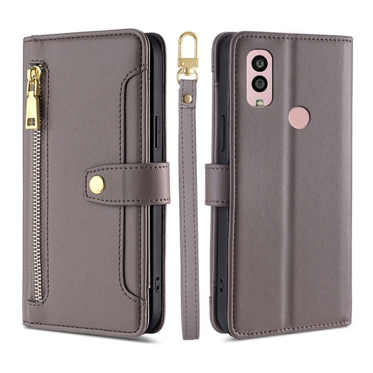 Custodia per telefono in pelle con portafoglio con cerniera a tracolla, For Motorola Moto G53 5G/G13 4G/G23 4G, For Motorola Moto G73 5G, For OPPO Reno8 T 5G/A1 Pro 5G, For Kyocera Android One S10