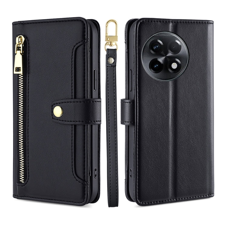 Custodia per telefono in pelle con portafoglio con cerniera a tracolla, For OnePlus Ace 2/11R