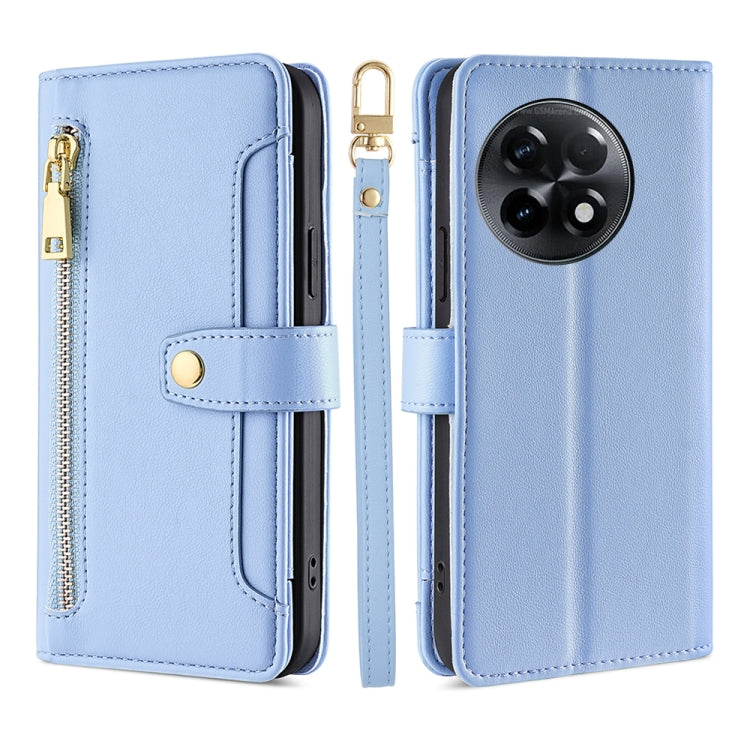 Custodia per telefono in pelle con portafoglio con cerniera a tracolla, For OnePlus Ace 2/11R