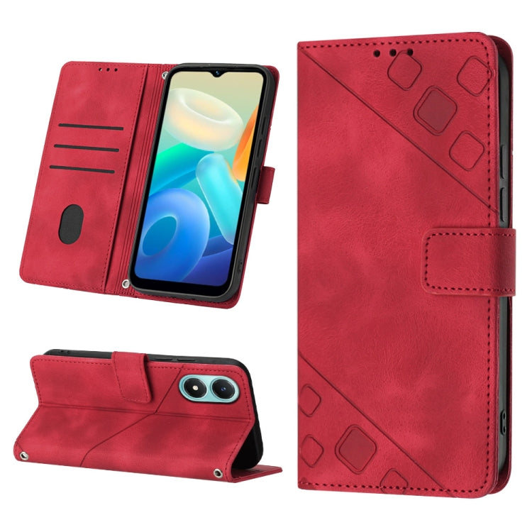 Custodia per telefono in pelle goffrata effetto pelle, For vivo S10e 5G / V23e 4G&5G / Y75 4G, For vivo V20 / V21e 4G / Y73 2021, For vivo Y02s, For vivo Y15s 2021 / Y15a
